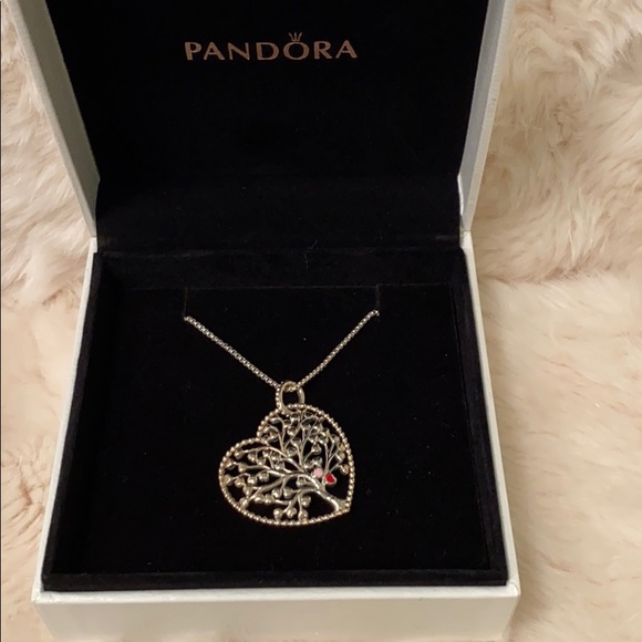 Pandora Family Tree Heart Necklace - Picture 1 of 2